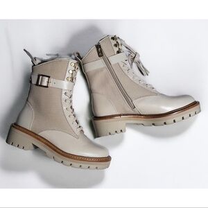 Antonio Melani combat lug boot buckle zip up moto shoe shoe size 6